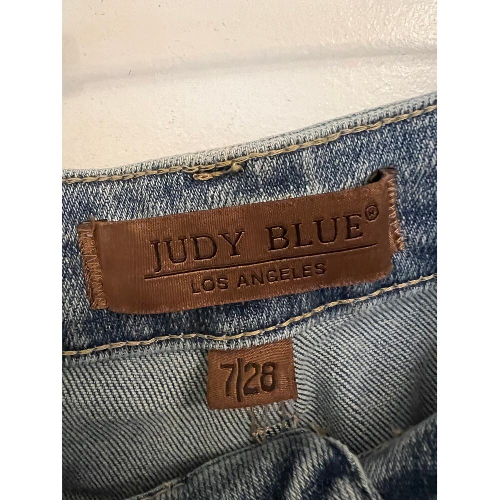 Judy Blue High-Rise Side Panel Barrel Fit Jeans 7/28 Light wash Stretchy Boho - Picture 4 of 10